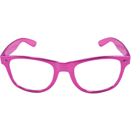 Party/verkleed bril metallic roze kunststof