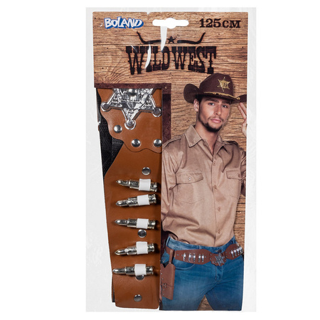 Verkleed cowboy holster voor 2x revolvers/pistolen voor volwassenen
