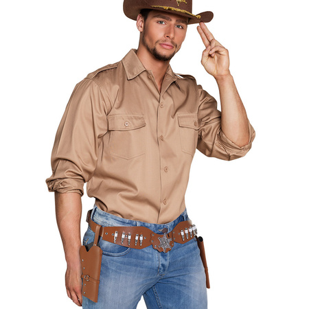 Verkleed cowboy holster voor 2x revolvers/pistolen voor volwassenen