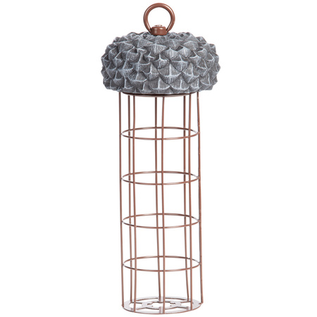 Bird feed silo with acorn lid including 14 fat balls