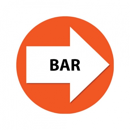 Oranje bewegwijzering stickers Bar 4 st