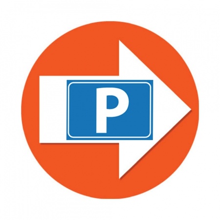 Bewegwijzering stickers oranje met P symbool 4 st
