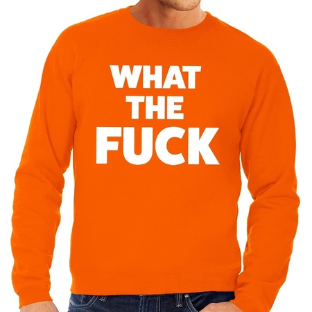 What the Fuck fun sweater oranje voor heren