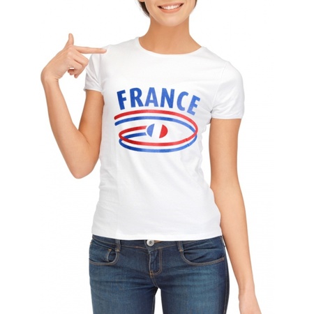 Frankrijk t-shirt voor dames met vlaggen print