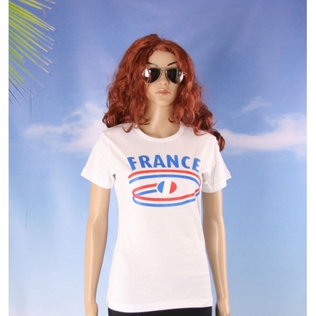 Frankrijk t-shirt voor dames met vlaggen print