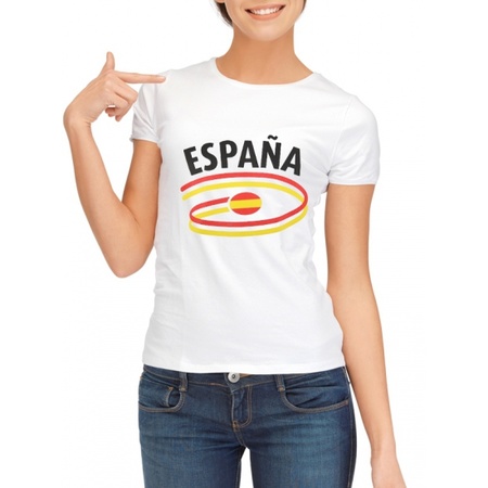 Spanje t-shirt voor dames met vlaggen print