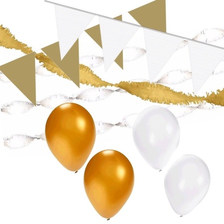 Pekkadillo Geloofsbelijdenis ader Wit en Goud feestartikelen decoratie pakket XL | Fun en Feest