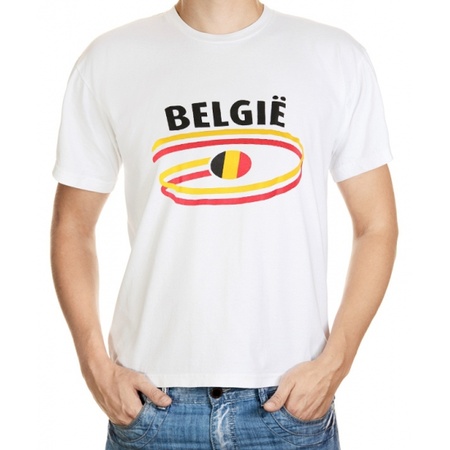 Belgie t-shirt met vlaggen print heren