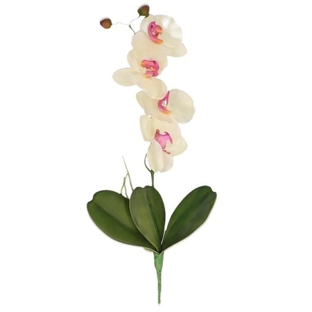 Nep planten roze/wit Orchidee/Phalaenopsis kunstplanten takken 44 cm