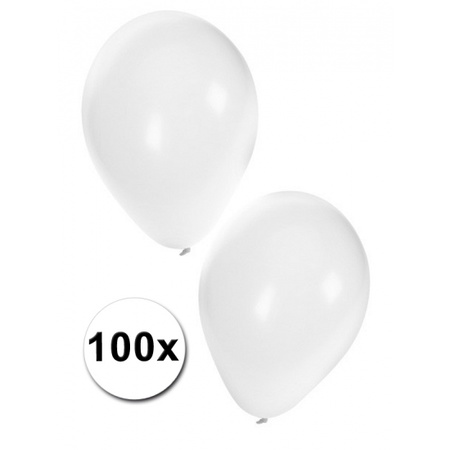 100x witte feest ballonnen