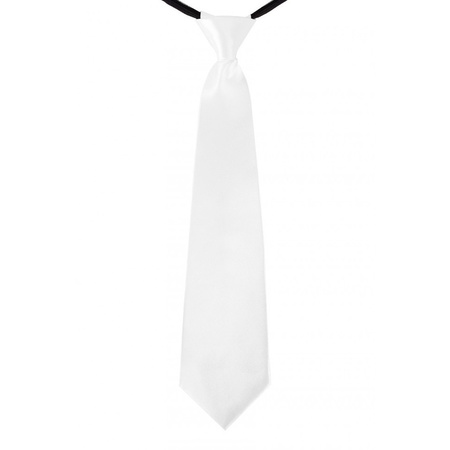 Witte verkleed stropdassen 40 cm voor dames/heren