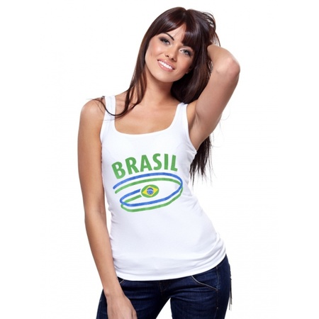 Brazilie tanktop voor dames met vlaggen print