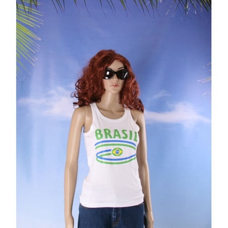 Brazilie tanktop voor dames met vlaggen print