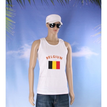 Mouwloos t-shirt met Belgische vlag