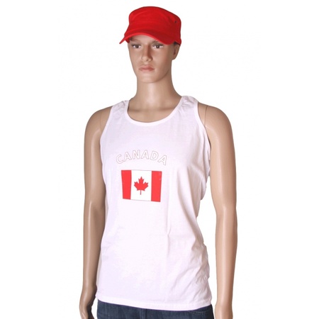 Mouwloos t-shirt met Canadese vlag