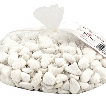 Witte kiezelsteentjes in netje 1x kilo