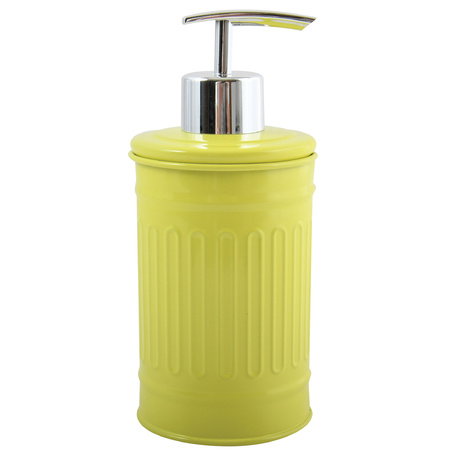 MSV Toiletborstel in houder 38 cm/zeeppompje set Industrial - metaal - appel/lime groen