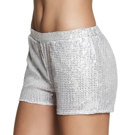 Silver hotpants with sequins