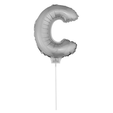Folie ballon letter ballon C zilver 41 cm