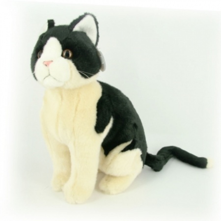 Nog steeds Figuur zout Zwart / witte kat knuffel 30 cm | Fun en Feest