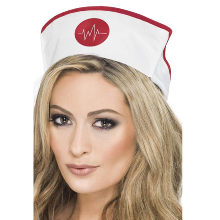 Wit verpleegster verkleed hoedje