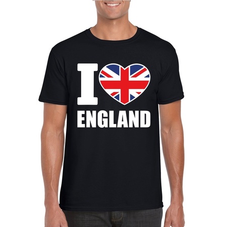 I love England/ Engeland supporter shirt zwart heren