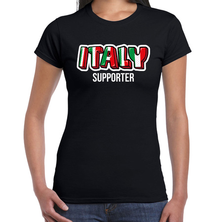 Zwart fan shirt / kleding Italy supporter EK/ WK voor dames
