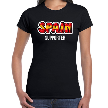 Zwart fan shirt / kleding Spain supporter EK/ WK voor dames