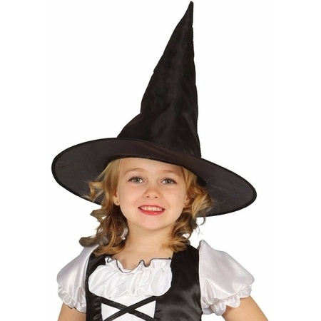 Halloween feest/party heks verkleedaccessoires heksenhoed en bezem 100 cm voor meisjes