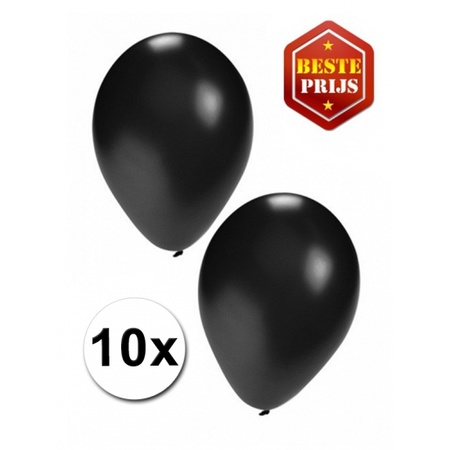Fan ballonnen zwart/geel/rood 30 stuks